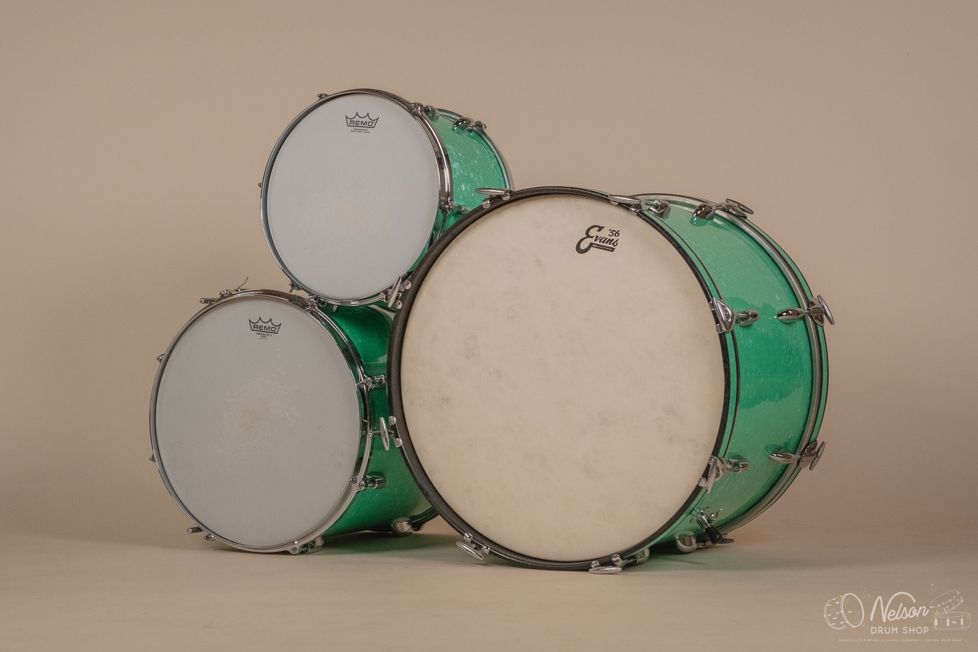 1950/60s Gretsch Re-wrapped in Mint Marine Pearl - 14x22, 16x16, 9x13
