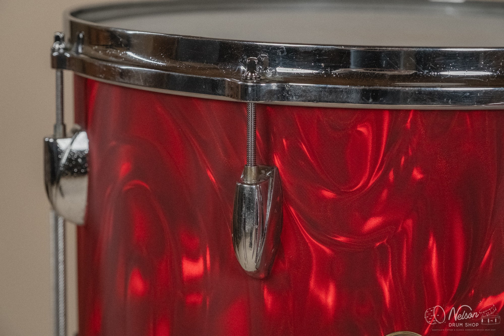 1960s Gretsch re-wrapped in Red Satin Flame - 14x22. 16x16, 9x13