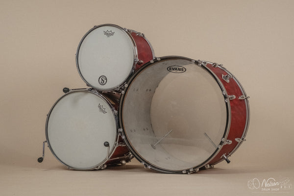 1960s Gretsch re-wrapped in Red Satin Flame - 14x22. 16x16, 9x13