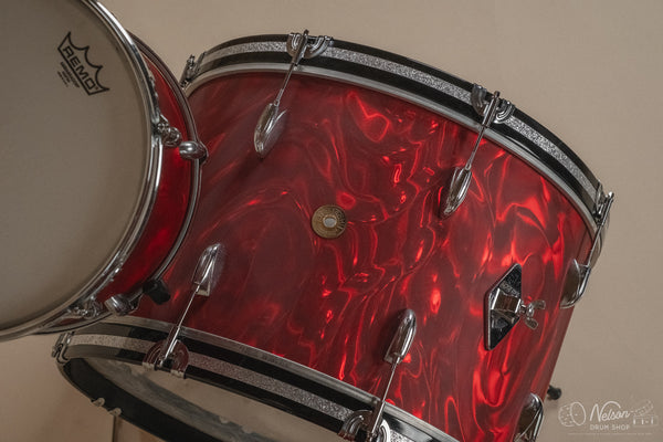1960s Gretsch re-wrapped in Red Satin Flame - 14x22. 16x16, 9x13