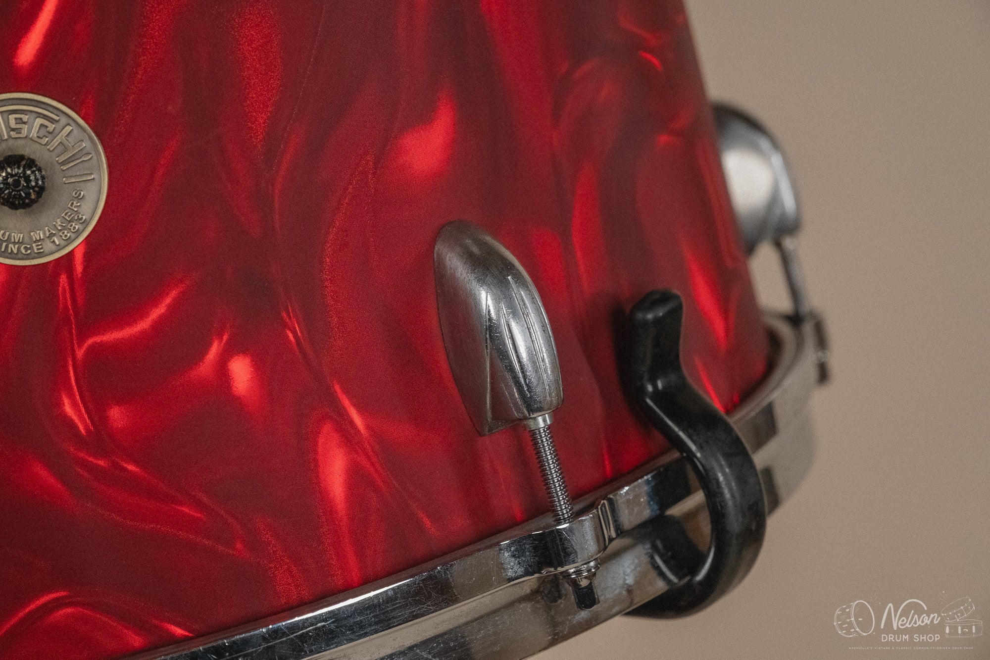 1960s Gretsch re-wrapped in Red Satin Flame - 14x22. 16x16, 9x13
