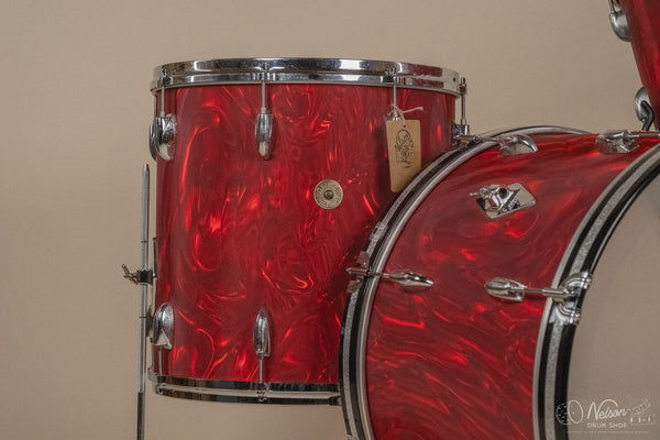 1960s Gretsch re-wrapped in Red Satin Flame - 14x22. 16x16, 9x13