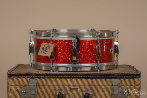 1960s Gretsch Round Badge 'Dixieland' rewrapped in Tangerine Sparkle 5.5x14