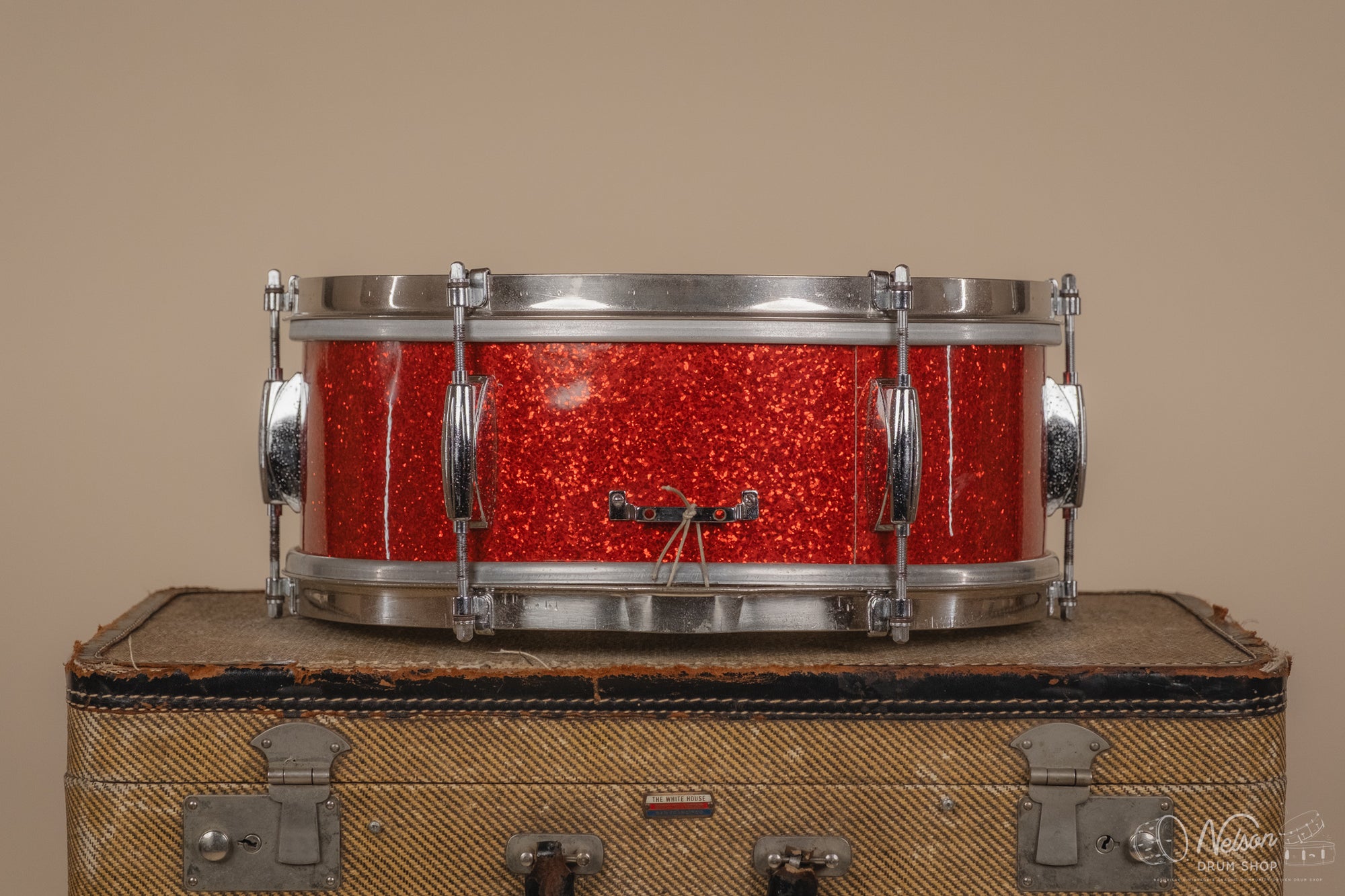 1960s Gretsch Round Badge 'Dixieland' rewrapped in Tangerine Sparkle 5.5x14
