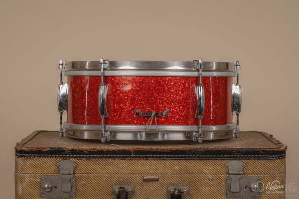 1960s Gretsch Round Badge 'Dixieland' rewrapped in Tangerine Sparkle 5.5x14