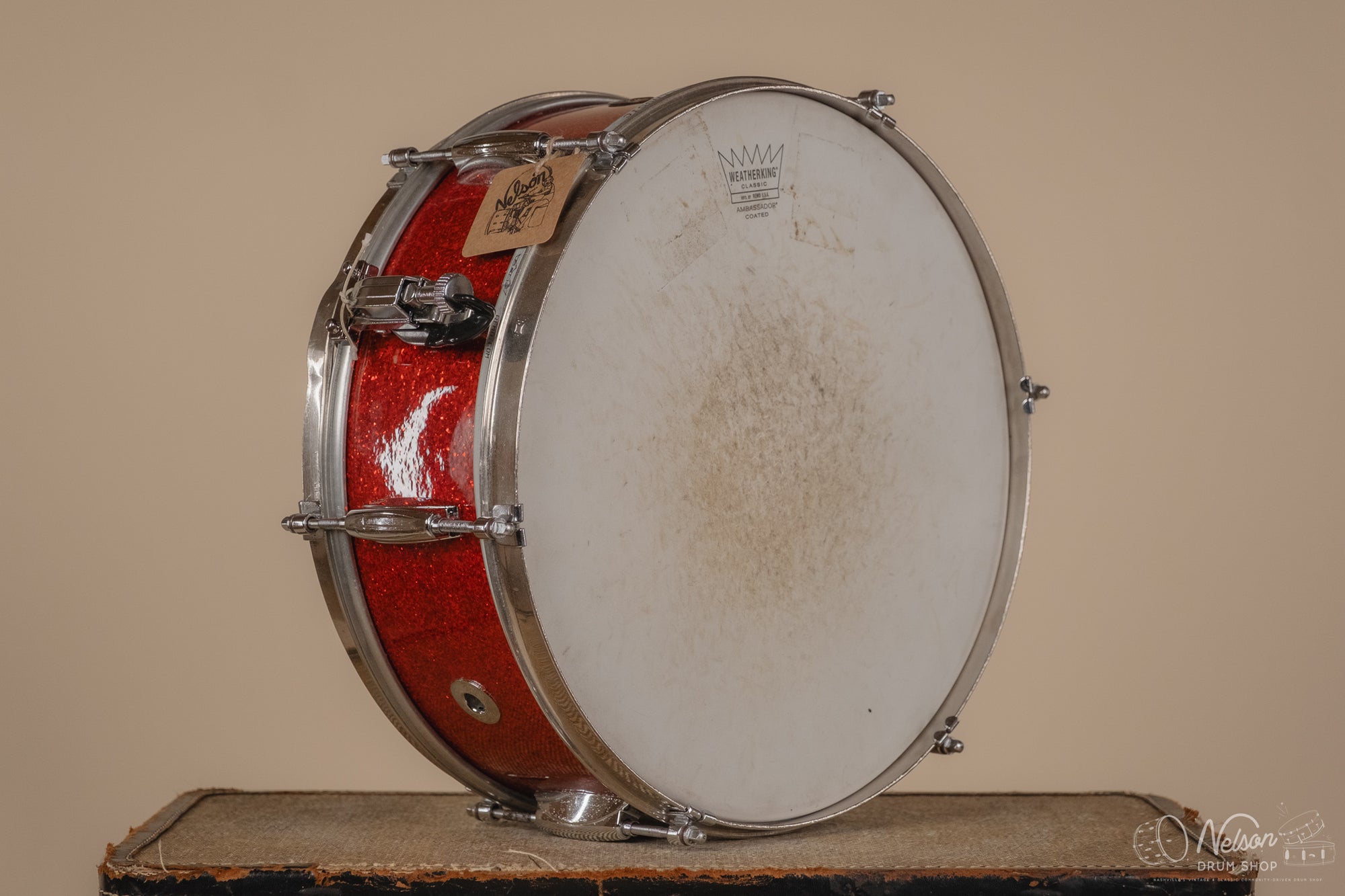 1960s Gretsch Round Badge 'Dixieland' rewrapped in Tangerine Sparkle 5.5x14