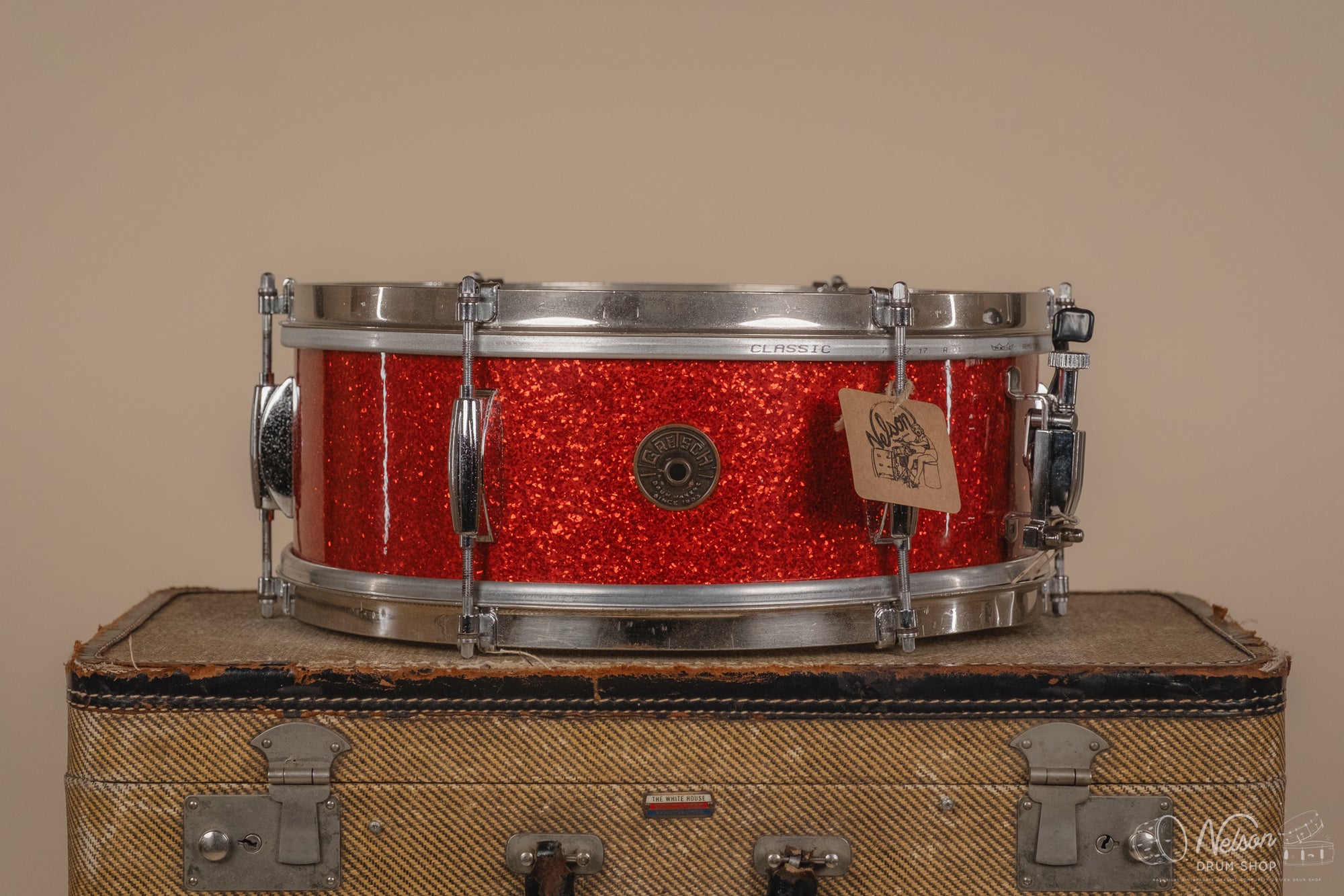 1960's Gretsch Round Badge 'Dixieland' rewrapped in Tangerine Sparkle 5.5x14