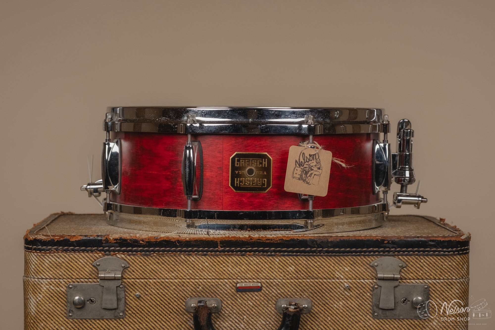 Used Gretsch USA Snare Drum in Red Maple - 5x14