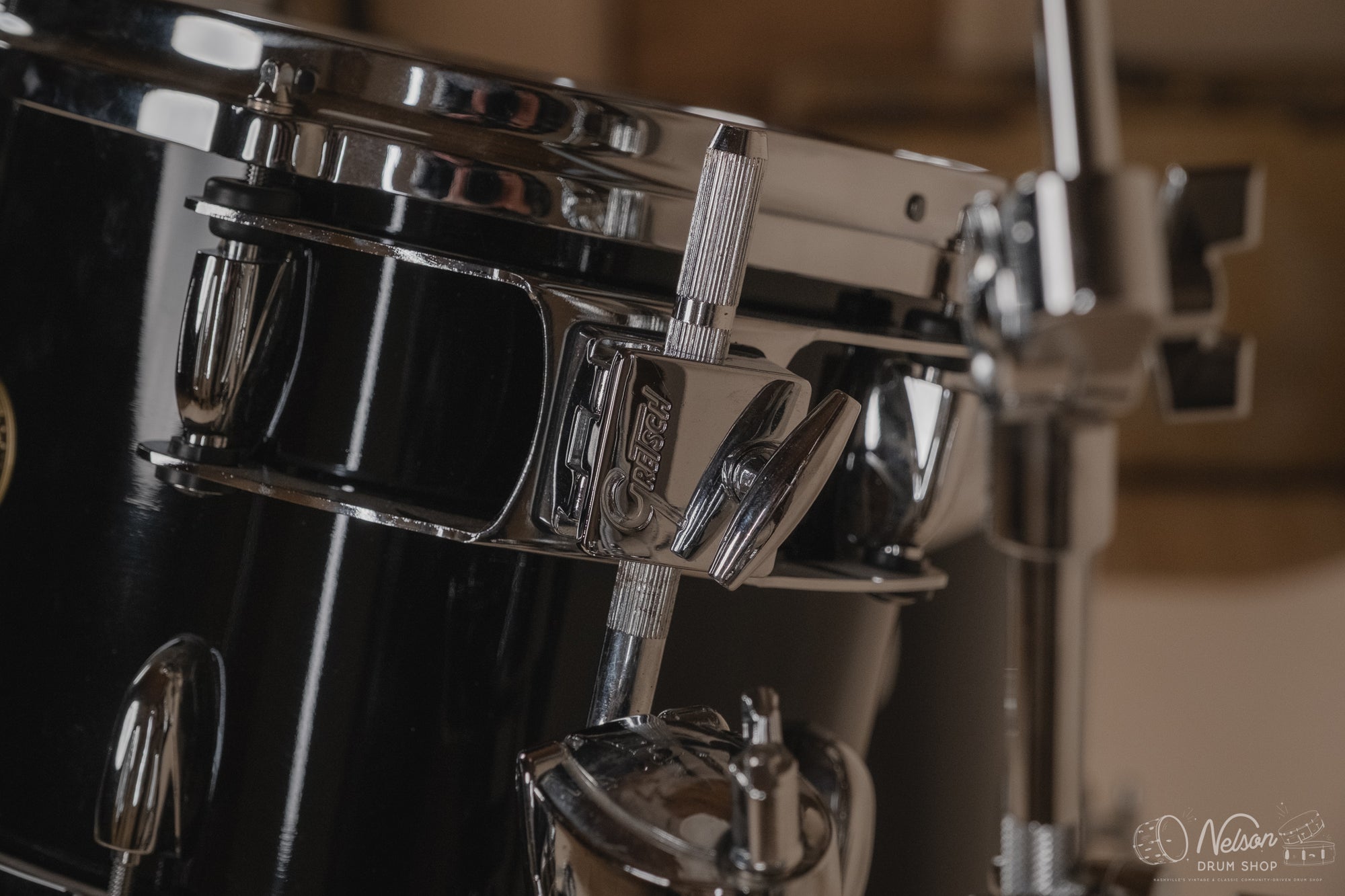 Used Gretsch USA Custom in Black Nitron - 14x20, 14x14, 9x12, 8x10