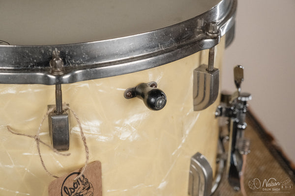 Feb 1946 Leedy 'Broadway' in White Marine Pearl - 8x14