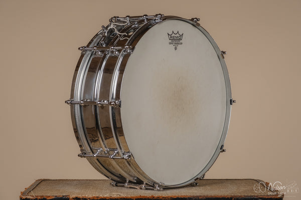 1920's Ludwig 'All-Around' 2 pc NOB Chrome Plated 10 lug - 5x14