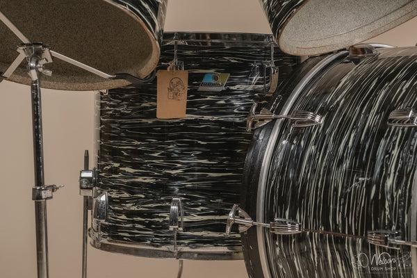 1976 Ludwig 'Power Factory' in Bowling Ball Black Oyster - 6.5x10, 8x12, 9x13, 12x15, 14x16, 16x18, 14x24