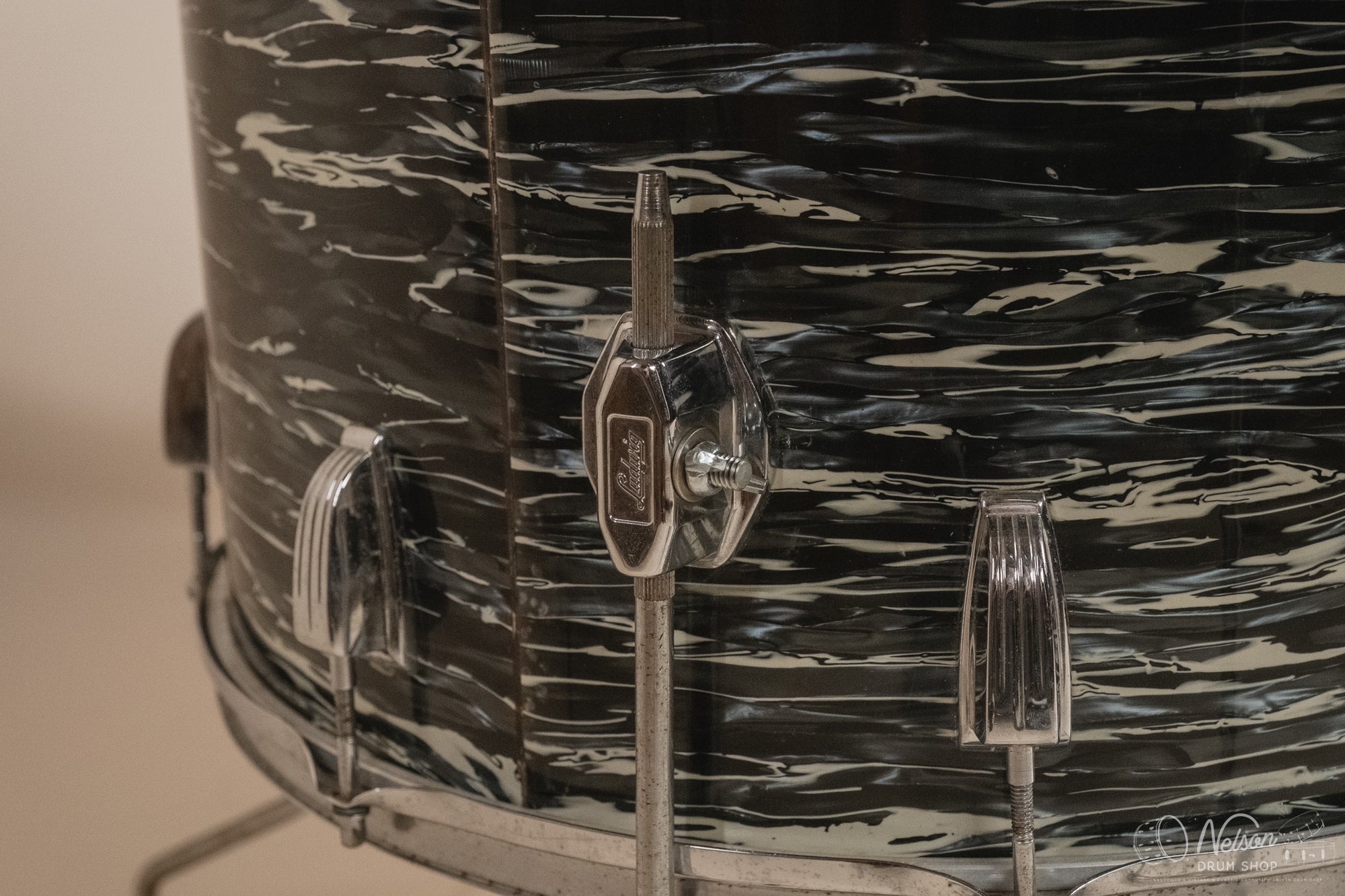 1976 Ludwig 'Power Factory' in Bowling Ball Black Oyster - 6.5x10, 8x12, 9x13, 12x15, 14x16, 16x18, 14x24