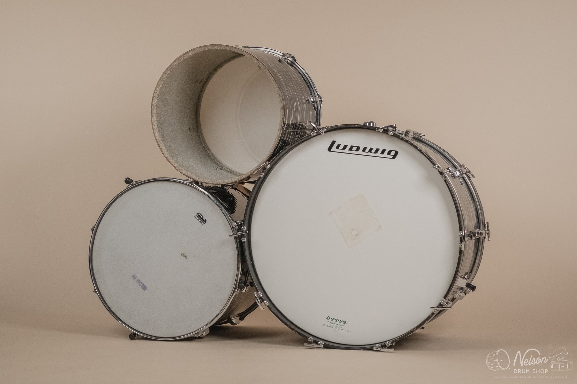 1976 Ludwig 'Power Factory' in Bowling Ball Black Oyster - 6.5x10, 8x12, 9x13, 12x15, 14x16, 16x18, 14x24