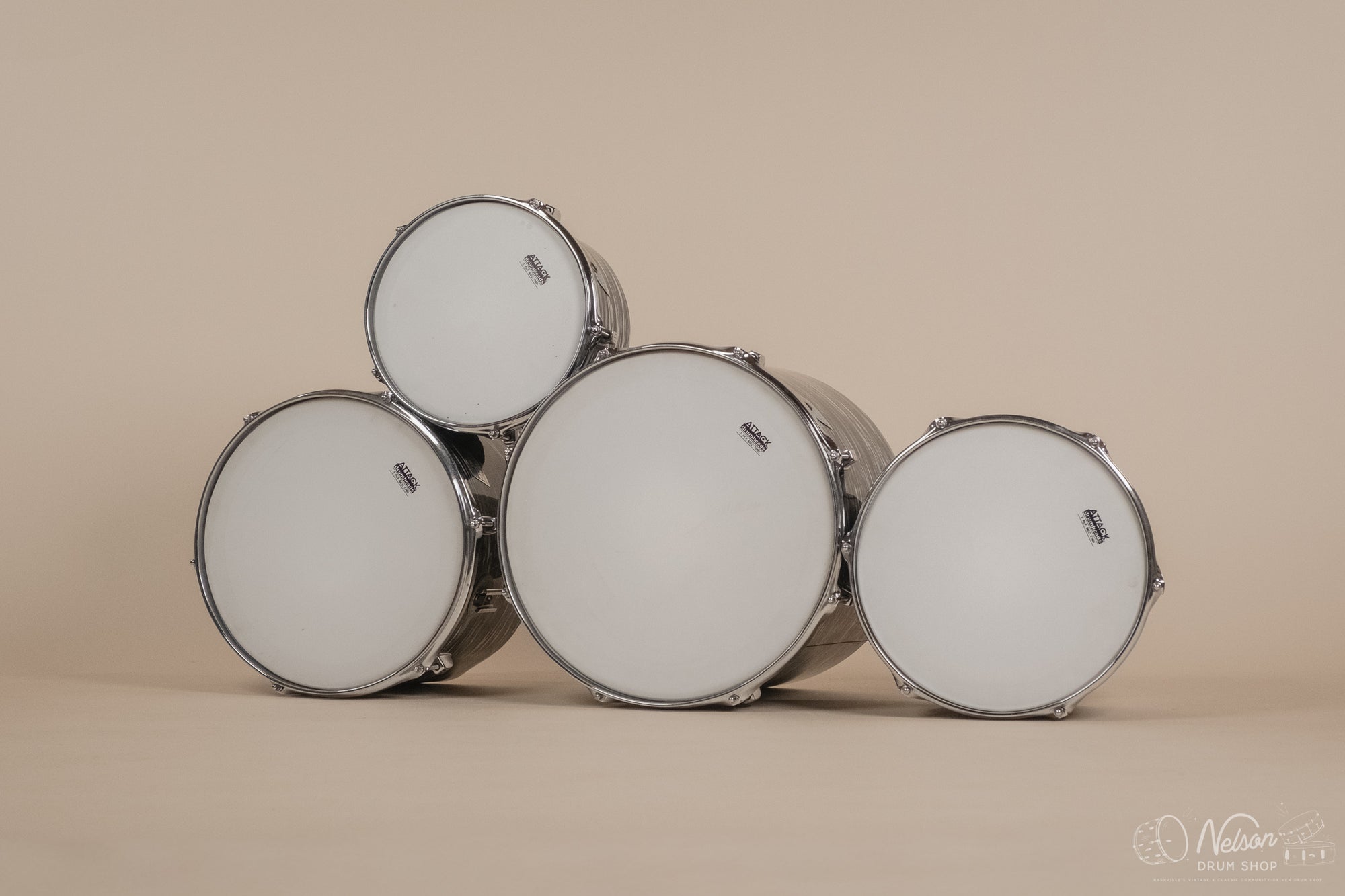 1976 Ludwig 'Power Factory' in Bowling Ball Black Oyster - 6.5x10, 8x12, 9x13, 12x15, 14x16, 16x18, 14x24