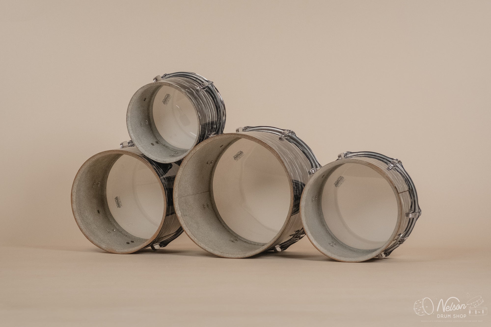 1976 Ludwig 'Power Factory' in Bowling Ball Black Oyster - 6.5x10, 8x12, 9x13, 12x15, 14x16, 16x18, 14x24