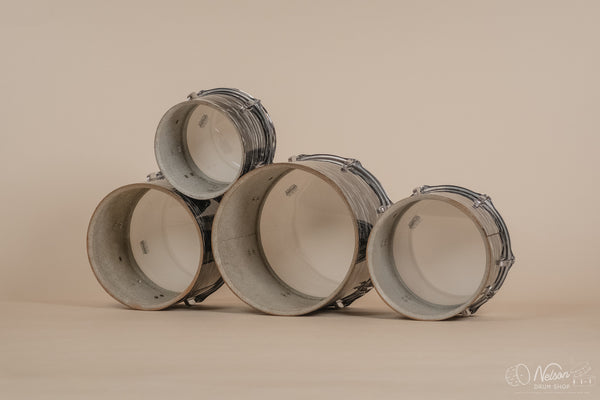 1976 Ludwig 'Power Factory' in Bowling Ball Black Oyster - 6.5x10, 8x12, 9x13, 12x15, 14x16, 16x18, 14x24