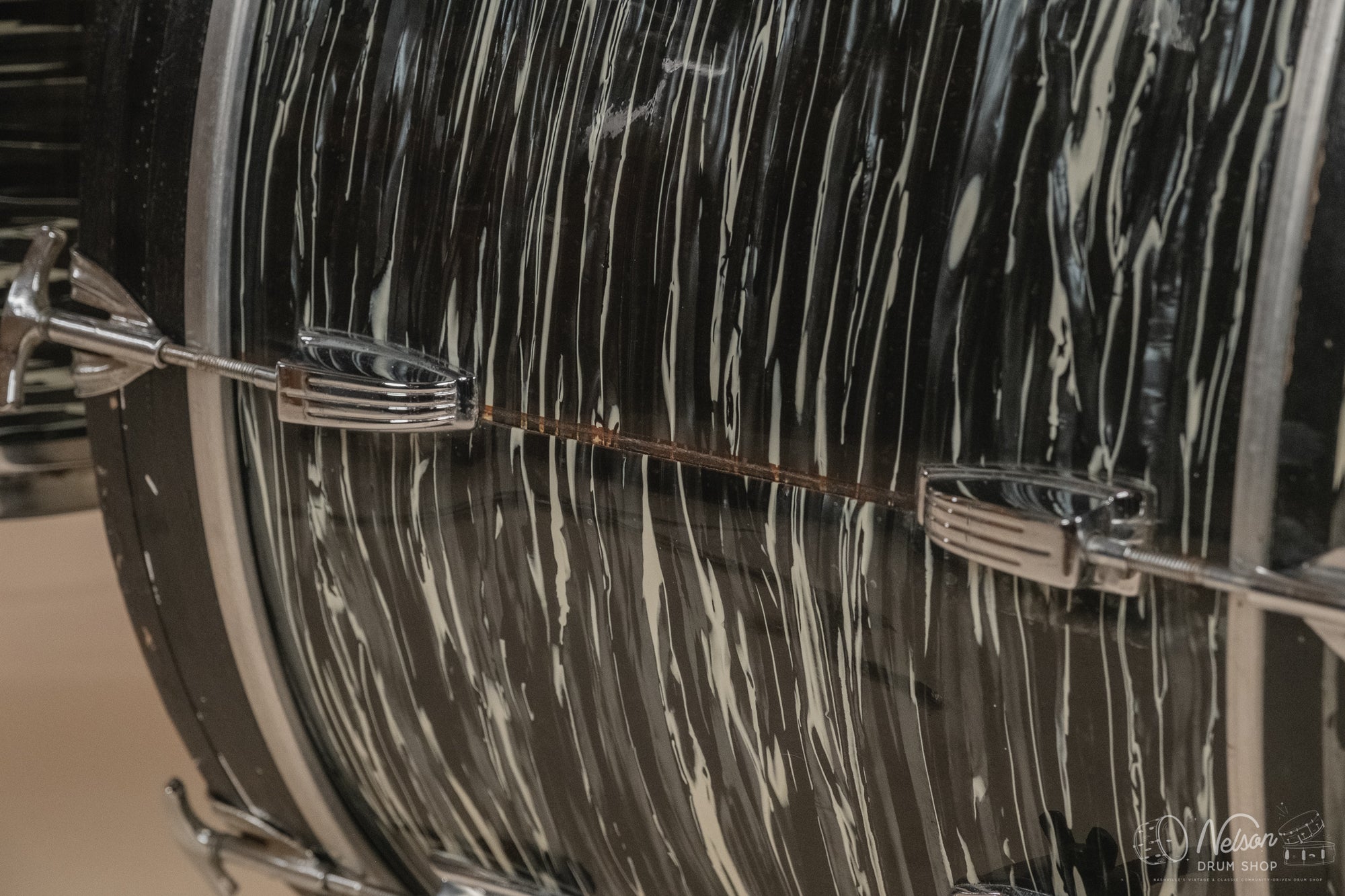 1976 Ludwig 'Power Factory' in Bowling Ball Black Oyster - 6.5x10, 8x12, 9x13, 12x15, 14x16, 16x18, 14x24