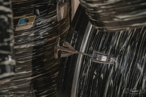 1976 Ludwig 'Power Factory' in Bowling Ball Black Oyster - 6.5x10, 8x12, 9x13, 12x15, 14x16, 16x18, 14x24