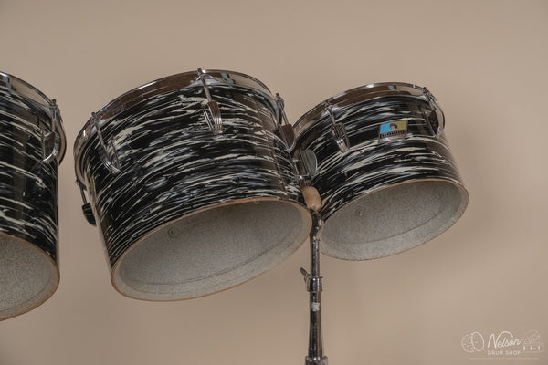 1976 Ludwig 'Power Factory' in Bowling Ball Black Oyster - 6.5x10, 8x12, 9x13, 12x15, 14x16, 16x18, 14x24