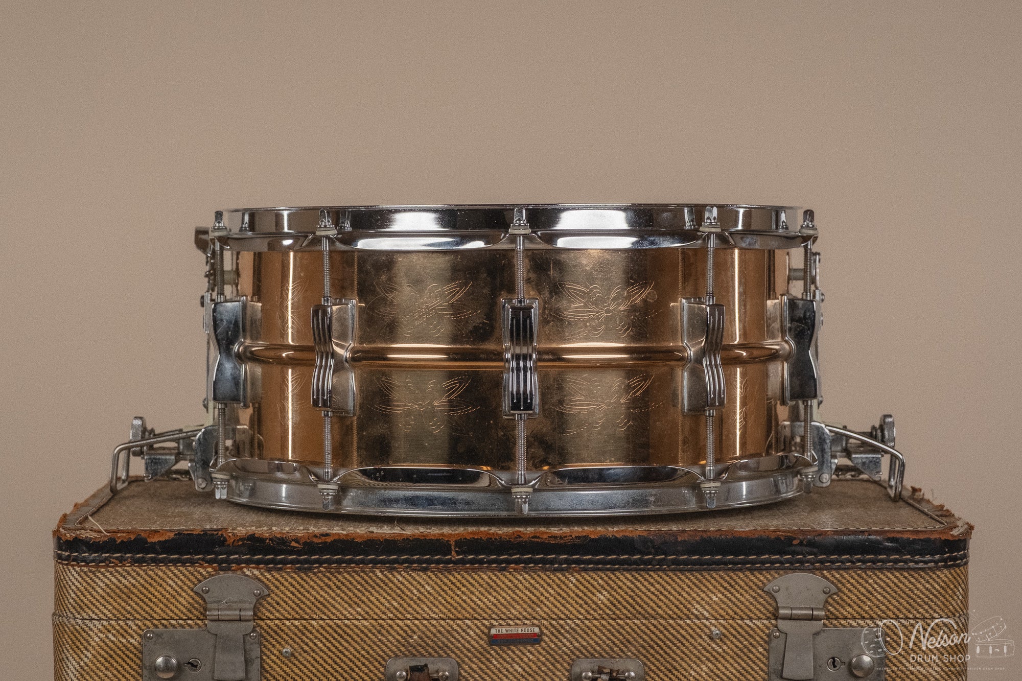 1984 Ludwig Engraved Bronze Super-Sensitive 75th Anniversary - 6.5x14
