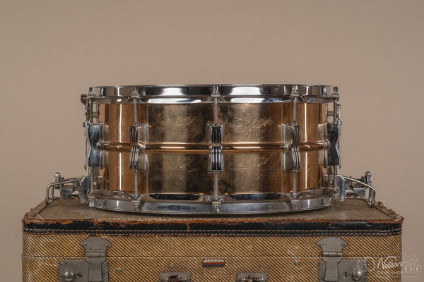 1984 Ludwig Engraved Bronze Super-Sensitive 75th Anniversary - 6.5x14