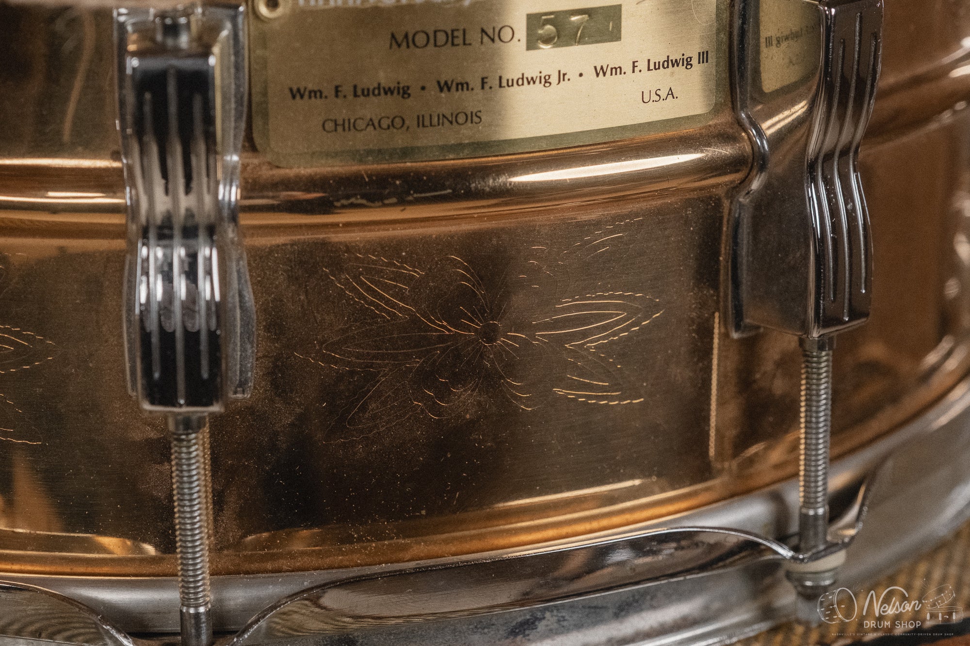 1984 Ludwig Engraved Bronze Super-Sensitive 75th Anniversary - 6.5x14