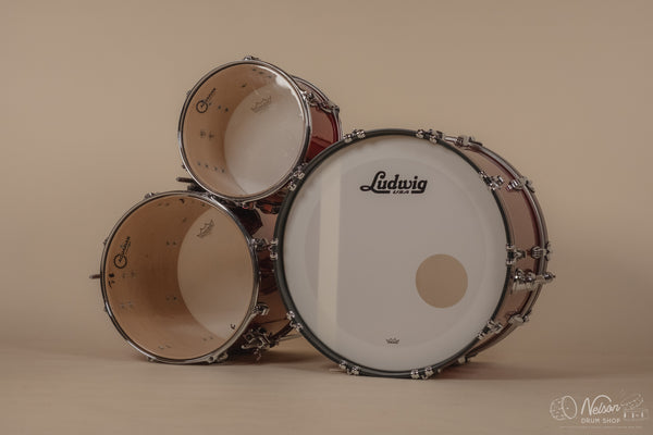 Used Ludwig Classic Maple 'Fab Outfit' in Red Sparkle - 14x22, 16x16, 9x13