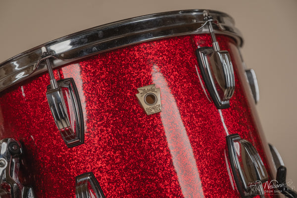 Used Ludwig Classic Maple 'Fab Outfit' in Red Sparkle - 14x22, 16x16, 9x13