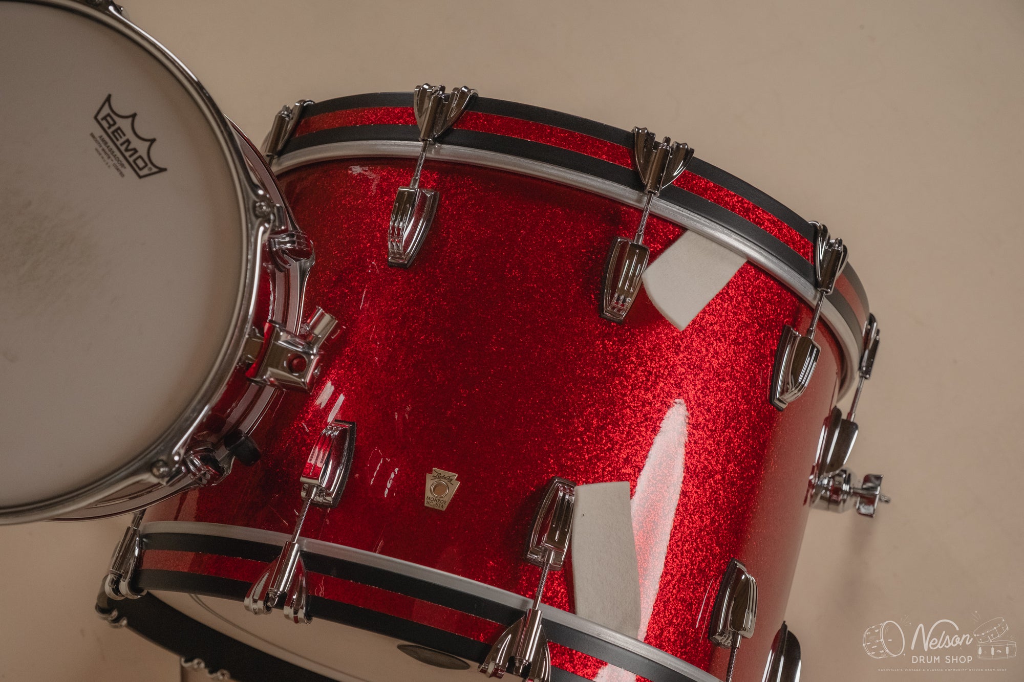 Used Ludwig Classic Maple 'Fab Outfit' in Red Sparkle - 14x22, 16x16, 9x13
