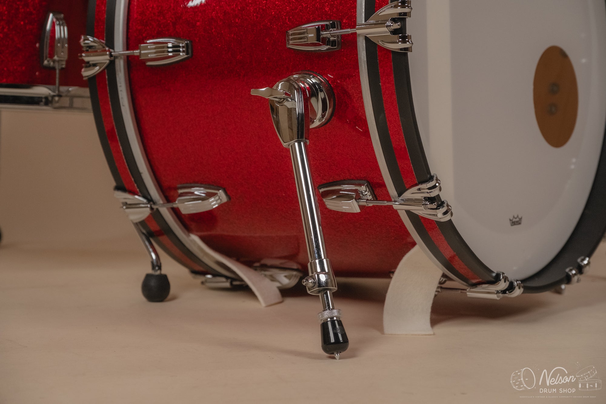 Used Ludwig Classic Maple 'Fab Outfit' in Red Sparkle - 14x22, 16x16, 9x13