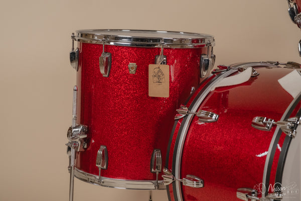 Used Ludwig Classic Maple 'Fab Outfit' in Red Sparkle - 14x22, 16x16, 9x13
