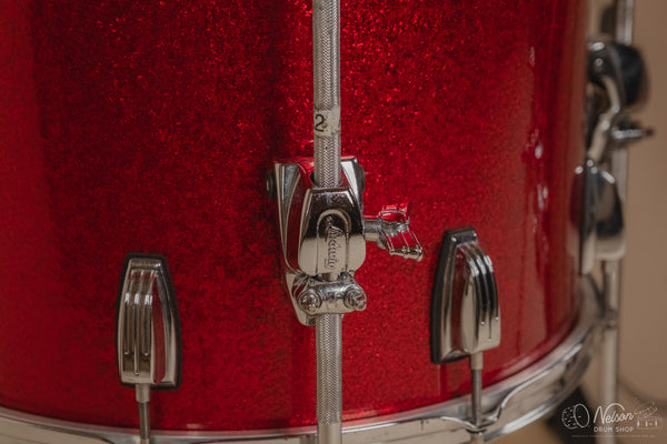 Used Ludwig Classic Maple 'Fab Outfit' in Red Sparkle - 14x22, 16x16, 9x13