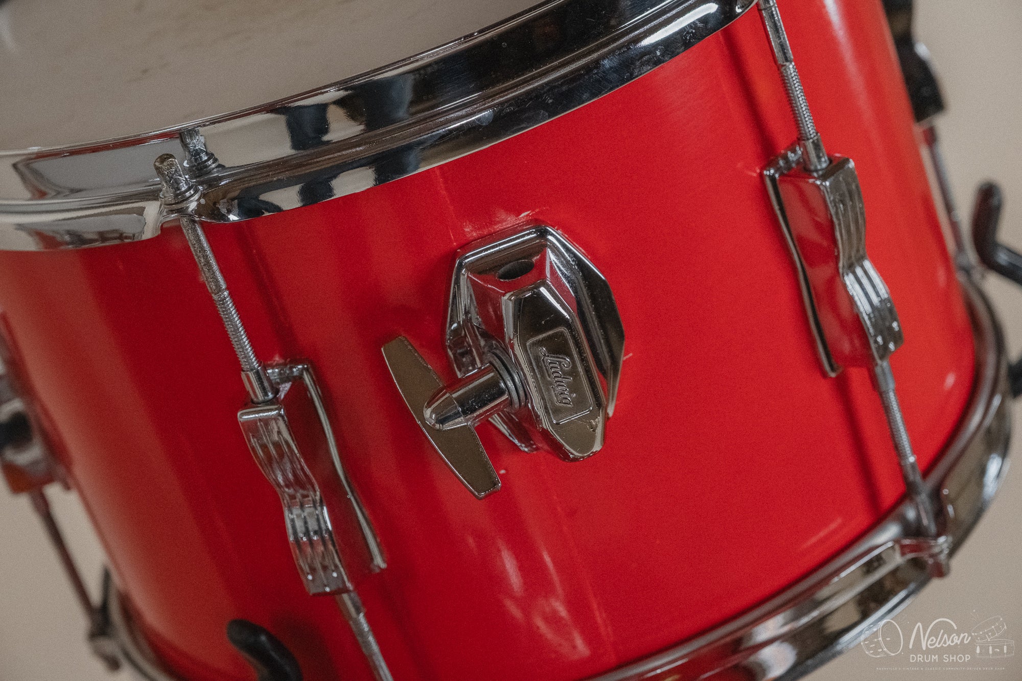 1960s Ludwig 'Club Date' in Fiesta Red Lacquer - 14x20, 8x12, 14x14