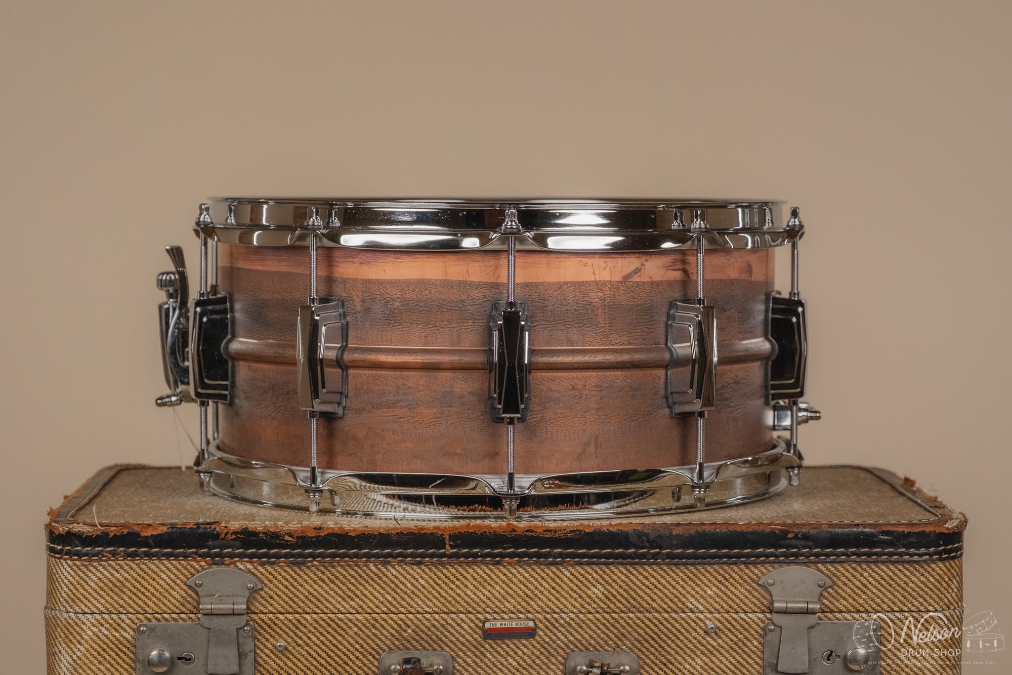 Ludwig LC663 Copper Phonic Snare Drum in Raw Patina - 6.5x14