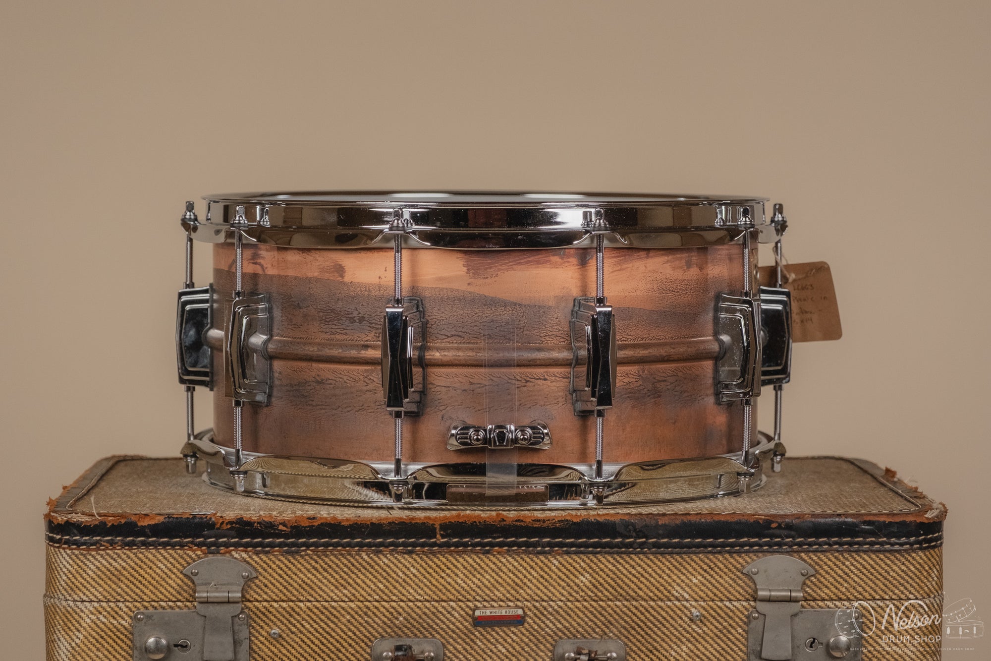 Ludwig LC663 Copper Phonic Snare Drum in Raw Patina - 6.5x14