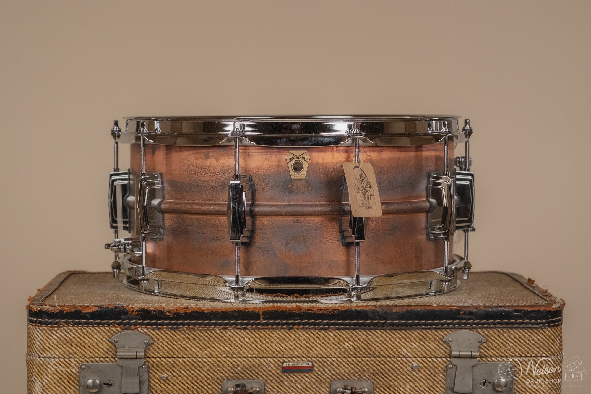 Ludwig LC663 Copper Phonic Snare Drum in Raw Patina - 6.5x14