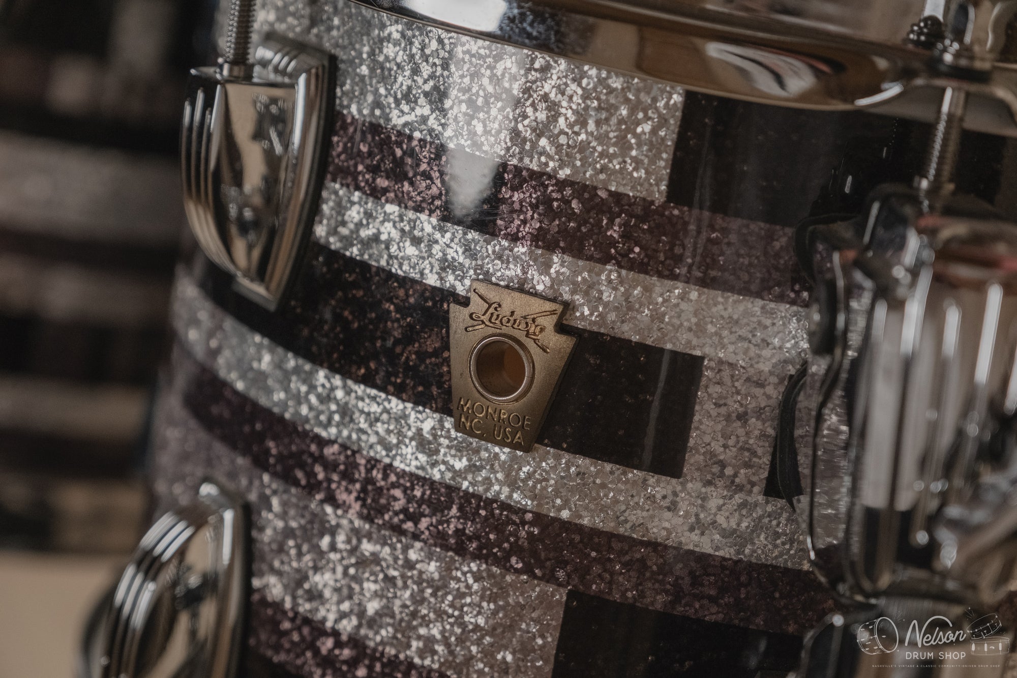 Used Ludwig Classic Maple MOD Outfit in Digital Sparkle - 18x22, 16x16, 9x12, 8x10