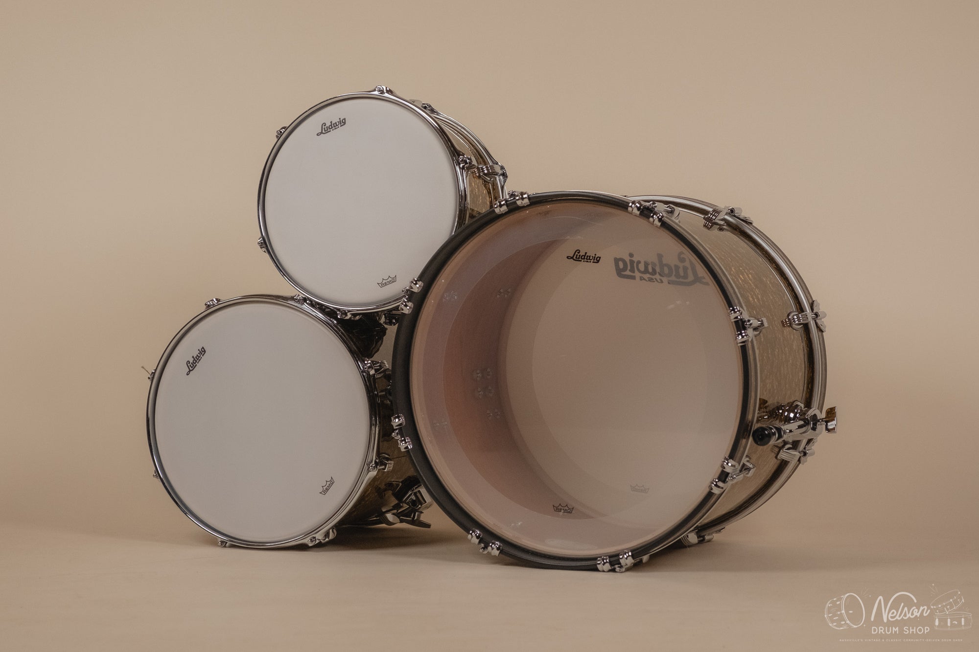 Ludwig Legacy Mahogany 'Downbeat' in Butterscotch Pearl - 14x20, 14x14, 8x12