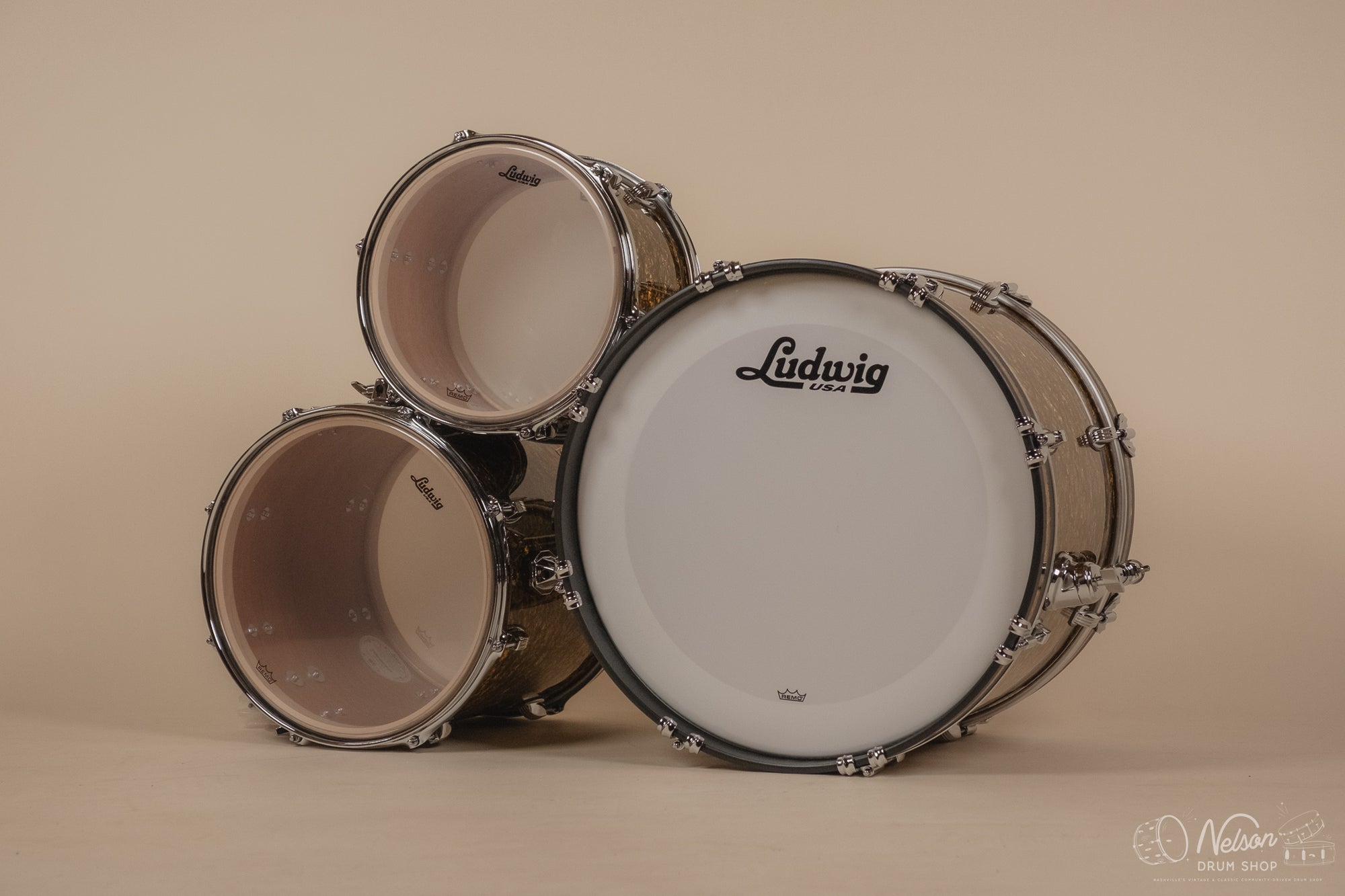 Ludwig Legacy Mahogany 'Downbeat' in Butterscotch Pearl - 14x20, 14x14, 8x12