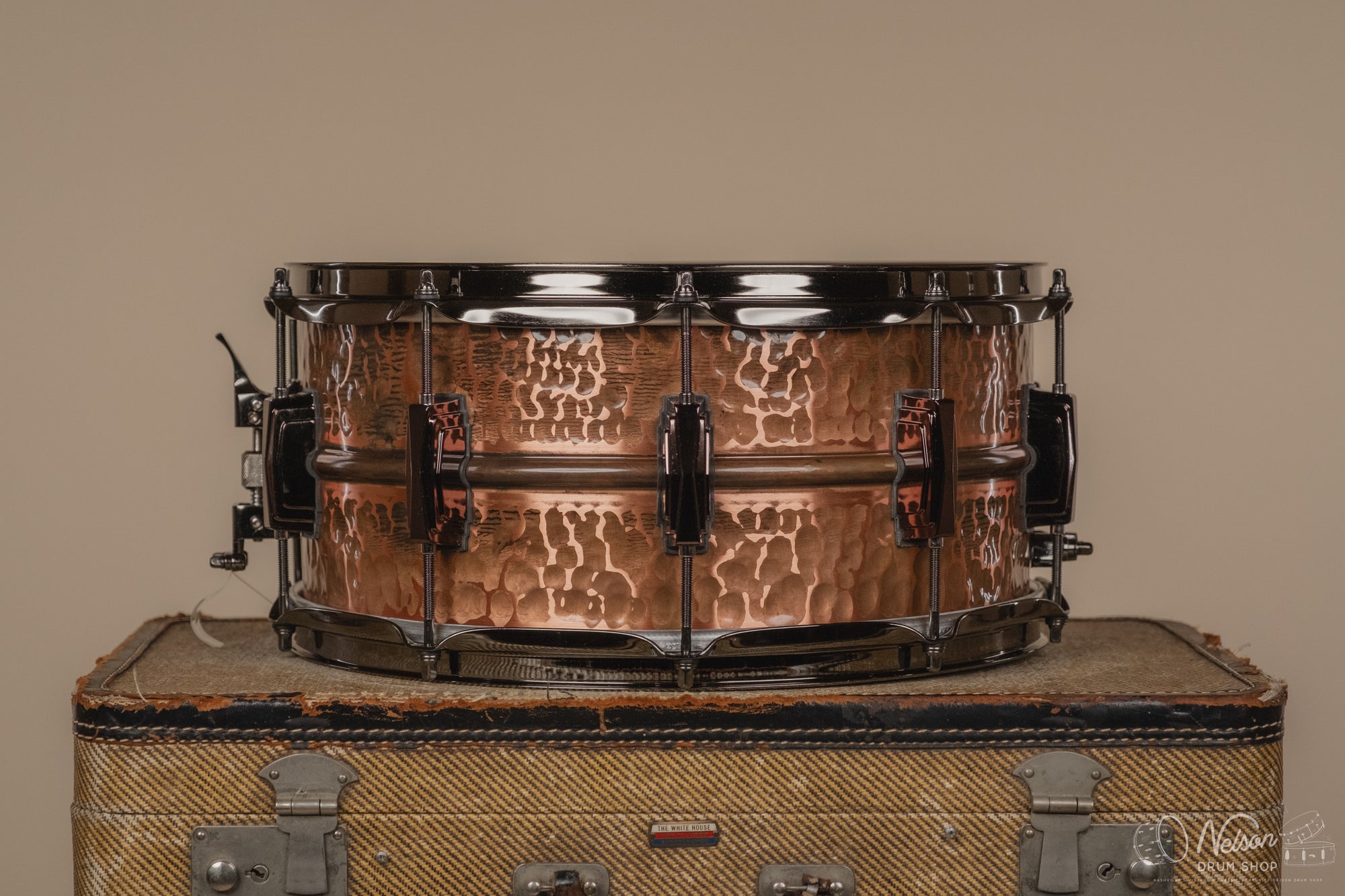 Ludwig Hammered Raw 'Copper-Phonic' w/ Black Nickel Hardware - 6.5x14