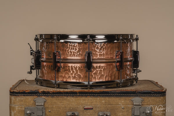 Ludwig Hammered Raw 'Copper-Phonic' w/ Black Nickel Hardware - 6.5x14