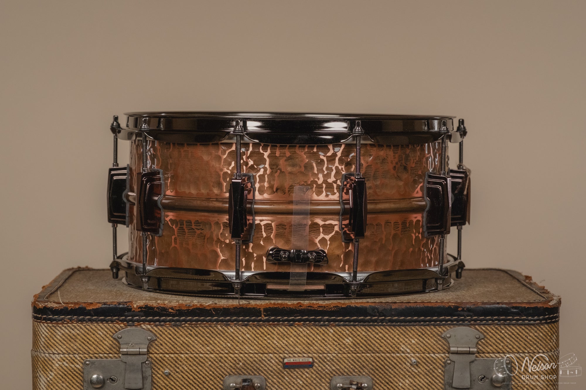 Ludwig Hammered Raw 'Copper-Phonic' w/ Black Nickel Hardware - 6.5x14