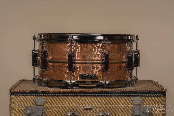 Ludwig Hammered Raw 'Copper-Phonic' w/ Black Nickel Hardware - 6.5x14