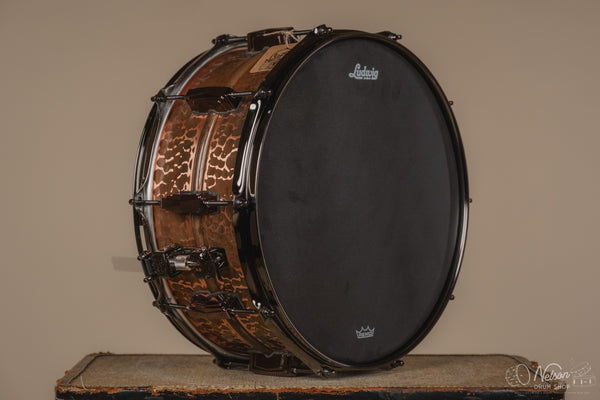 Ludwig Hammered Raw 'Copper-Phonic' w/ Black Nickel Hardware - 6.5x14