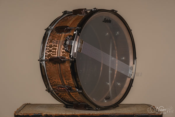 Ludwig Hammered Raw 'Copper-Phonic' w/ Black Nickel Hardware - 6.5x14