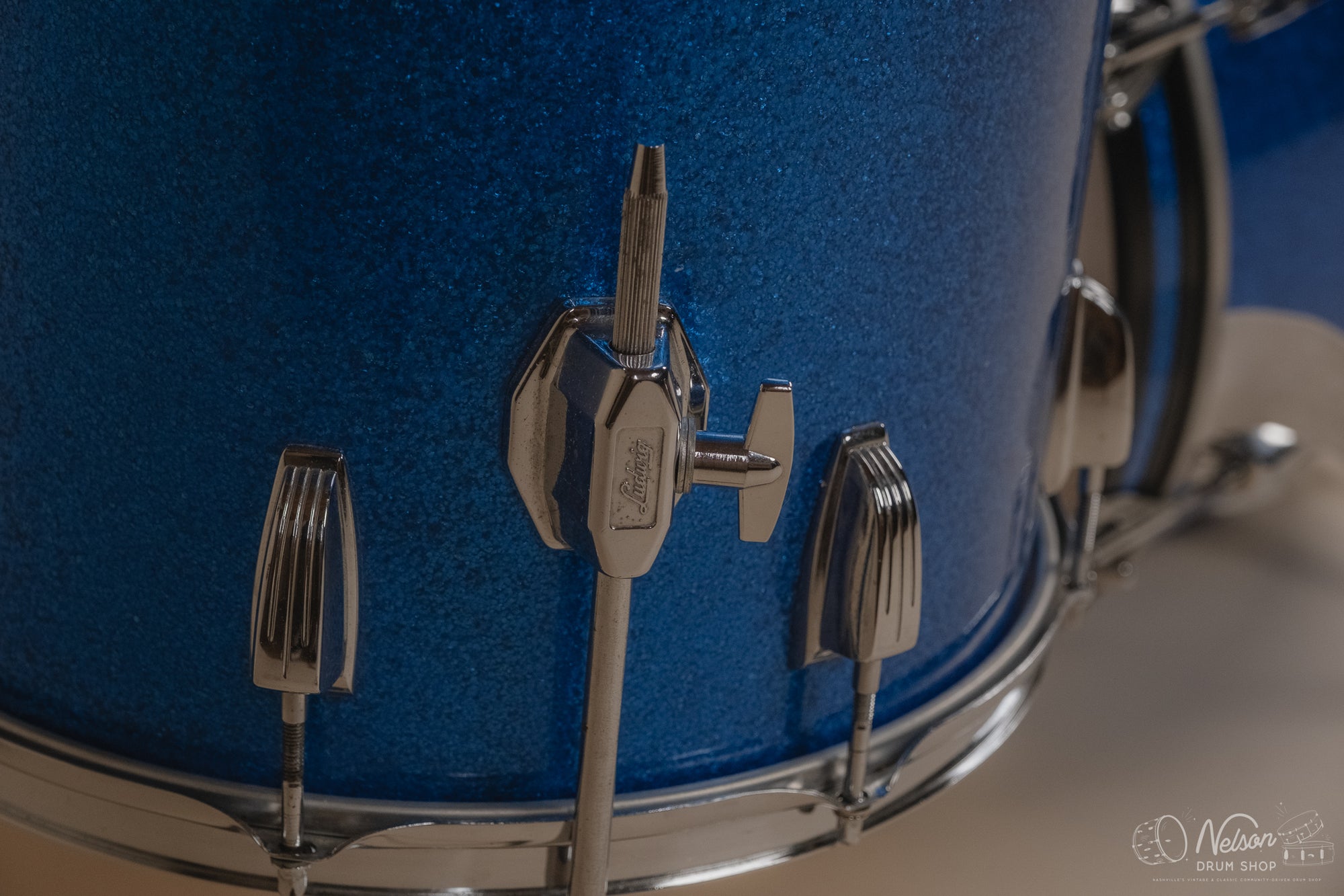 1970s Ludwig 'Jazzette' in Re-wrapped Blue Sparkle - 8x12, 14x14, 12x18