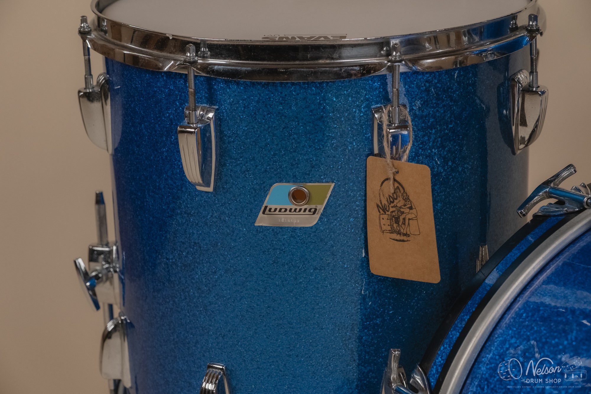 1970s Ludwig 'Jazzette' in Re-wrapped Blue Sparkle - 8x12, 14x14, 12x18