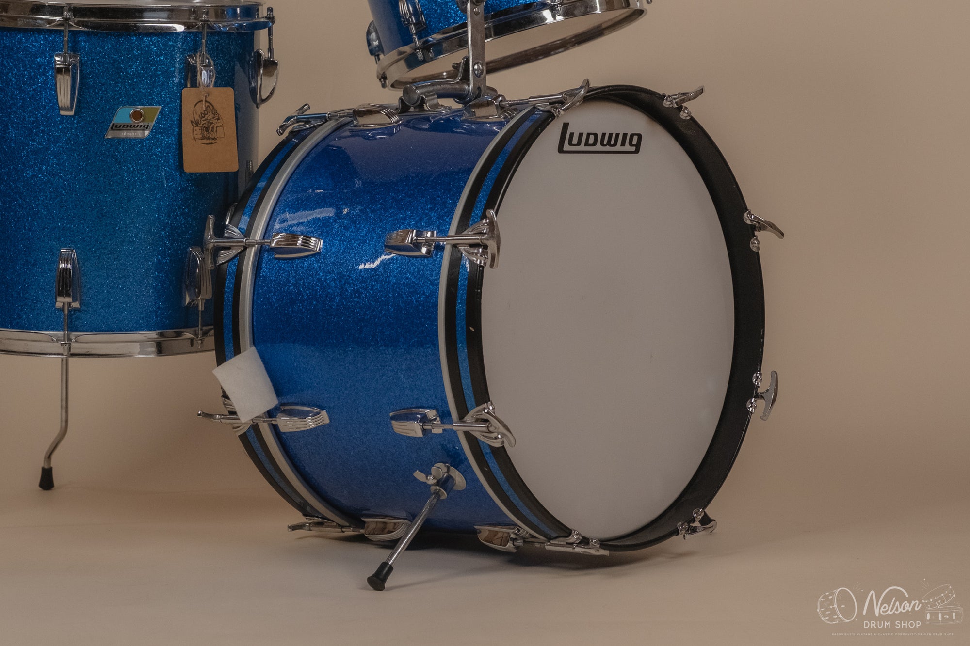 1970s Ludwig 'Jazzette' in Re-wrapped Blue Sparkle - 8x12, 14x14, 12x18