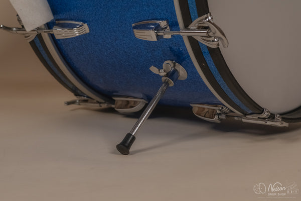 1970s Ludwig 'Jazzette' in Re-wrapped Blue Sparkle - 8x12, 14x14, 12x18